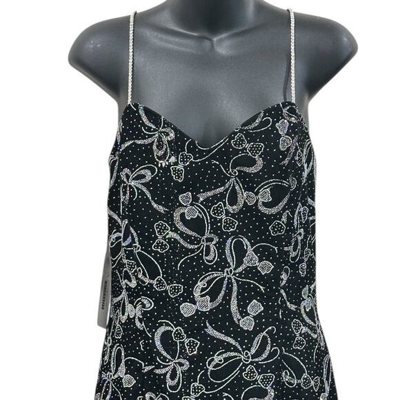 NWT 90s Do You Love Me? Velvet Glitter Formal Dress - Picture 3 of 11